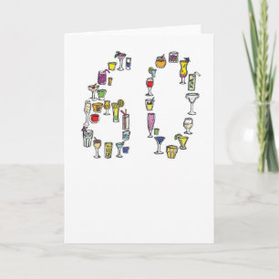 60. Geburtstagskarte, Cocktails Karte
