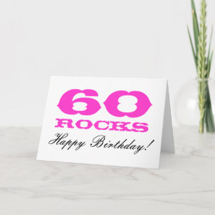 60. Geburtstagskarte für Frauen 60 Rocks! Karte