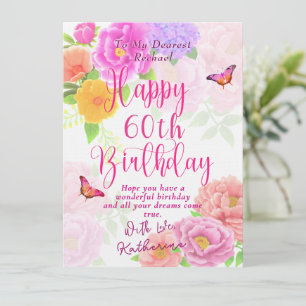 60. Geburtstagskarte Peonies Garden Happy Birthday