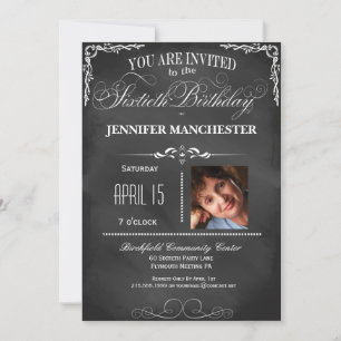 60. Geburtstagskarte Typografisches Party Einladun Einladung