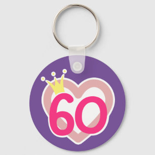 60. Geburtstagskünstlerin Princess Crown Pink Schlüsselanhänger