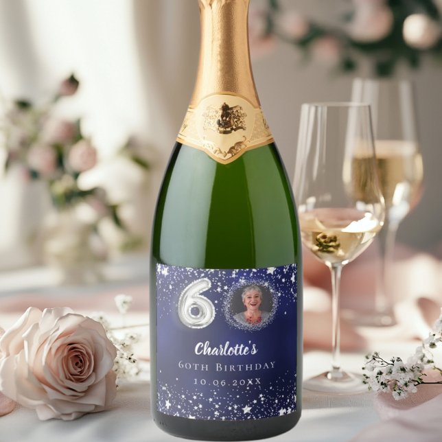 60. Geburtstagsnavy blauen Silberstars Foto (Von Creator hochgeladen)