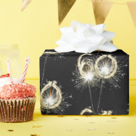 60. Geburtstagsparkler auf schwarz Geschenkpapier