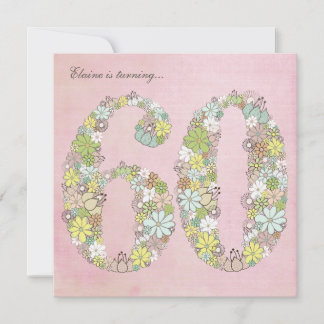 60. Geburtstagspartei Grüne blüht individuelle Ein Einladung