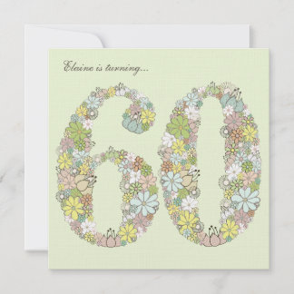 60. Geburtstagspartei Grünen blüht individuelle Ei Einladung