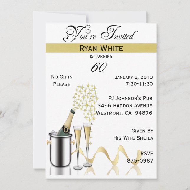 60. Geburtstagspartei Personalisierte Einladung (Vorderseite)