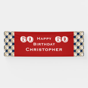 60. Geburtstagsparty Baseball Banner, Erwachsene, Banner
