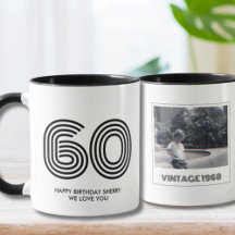 60. Geburtstagsparty befürwortet Tasse des Vintage