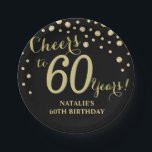 60. Geburtstagsparty Black and Gold Diamond Pappteller<br><div class="desc">60. Geburtstagsparty Black and Gold Diamond Paper Plate</div>