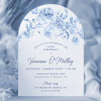 60. Geburtstagsparty Blue Floral Arch Form