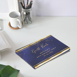 60. Geburtstagsparty dunkelblaue Goldkonfetti Gästebuch