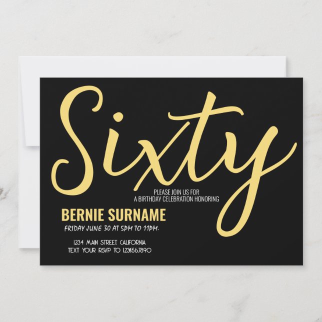 60. Geburtstagsparty Einladung (Vorderseite)