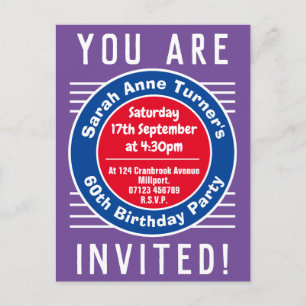 60. Geburtstagsparty Einladung