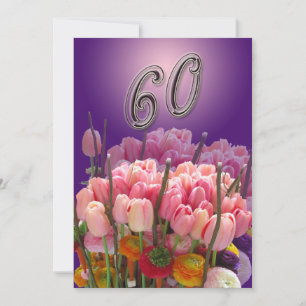 60. Geburtstagsparty Einladung Tulips
