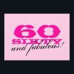 60. Geburtstagsparty Einladungen für Frauen<br><div class="desc">60. Geburtstagsparty Einladungen für Frauen Pink 60 und fabelhaft! Design. Mädchendesign für sechzigjährige Frau. Sechzigstes Party lädt ein.</div>