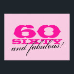60. Geburtstagsparty Einladungen für Frauen<br><div class="desc">60. Geburtstagsparty Einladungen für Frauen Pink 60 und fabelhaft! Design. Mädchendesign für sechzigjährige Frau. Sechzigstes Party lädt ein.</div>