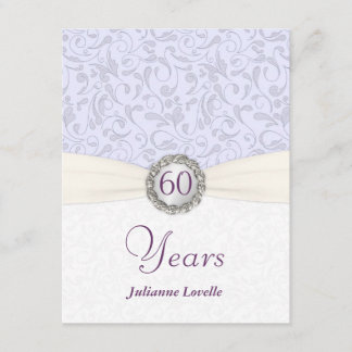 60. Geburtstagsparty Einladungen Lavender Damask