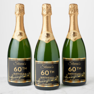 60. Geburtstagsparty elegante schwarze und goldene