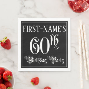 60. Geburtstagsparty - Extravagantes Script + Indi Serviette