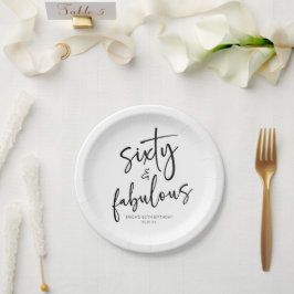 60. Geburtstagsparty & Fabulous Minimal 60. Pappteller