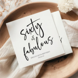60. Geburtstagsparty & Fabulous Minimal 60. Serviette