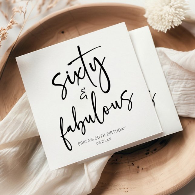 60. Geburtstagsparty & Fabulous Minimal 60. Serviette (Von Creator hochgeladen)