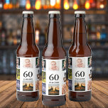 60. Geburtstagsparty Foto Collage Typ Bierflaschenetikett<br><div class="desc">Ein Flaschenlabel für eine 60. Geburtstagsfeier für einen Typ,  der sein Leben mit einer Collage aus 8 eigenen Fotos feiert.  Vorlagen für einen Namen,  60 Jahre und ein Datum.  Geburtsdatum oder Geburtsdatum des Party.  Schwarze Buchstaben.  Weißer Hintergrund.</div>