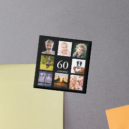 60. Geburtstagsparty Foto Collage Typ schwarz Magnet