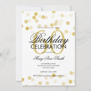 60. Geburtstagsparty Imitats Gold Foil Glitzer Lig Einladung