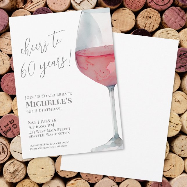 60. Geburtstagsparty jubelt bis sechzig Einladung (60th Birthday Party Cheers To Sixty Invitation )