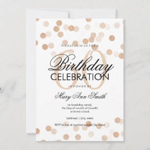 60. Geburtstagsparty Kupfer Foil Glitzer Lights Einladung