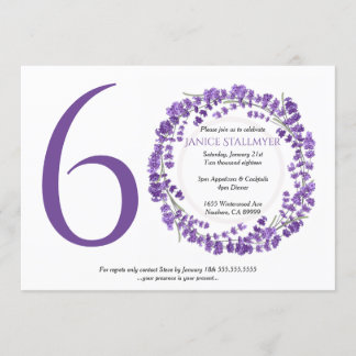 60. Geburtstagsparty, Lavender-Blume Einladung