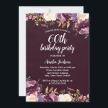 60. Geburtstagsparty mit Lila Blüte Einladung<br><div class="desc">Hübscher Blumengeburtstag Einladungen im Kleinen Bayleigh Store!</div>