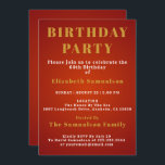 60. Geburtstagsparty mit Standards Red Birthday Pa Einladung<br><div class="desc">Passen Sie den Text auf dieser 60. Geburtstagseinladung mit der bereitgestellten Vorlage einfach an. Teil der Festlegung von Standards Geburtstag Bereich.</div>