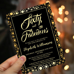 60. Geburtstagsparty mit tollen Black Gold 60. Einladung
