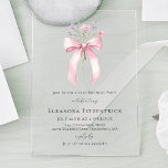 60. Geburtstagsparty Pink Coquette Bow Wildblume Acryleinladungen<br><div class="desc">Ein feminin rosa Coquette Bogen ist mit kleinen rosa und lila Wildblumen geschmückt.</div>