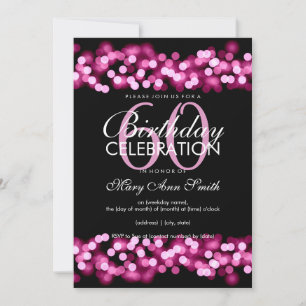 60. Geburtstagsparty Pink Hollywood Glam Einladung