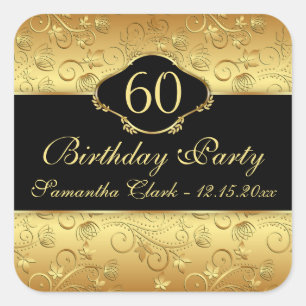 60. Geburtstagsparty Quadratischer Aufkleber