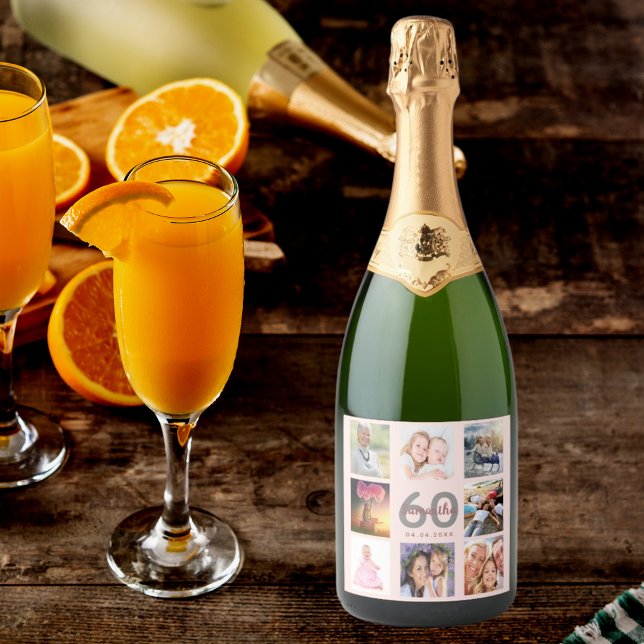 60. Geburtstagsparty Rose Gold-Foto Collage (Von Creator hochgeladen)