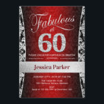 60. Geburtstagsparty - Silver Red Black Einladung<br><div class="desc">60. Geburtstagsparty Einladung in Rot und Silber. Elegante Einladungskarte mit Imitaten Glitzer Silber und Diamanten. Enthält das Damask-Muster und den Skript-Schriftart. Fantastisch um sechzig! Das klassische Design ist perfekt für ein stilvolles Party. Bitte melde mich,  wenn du ein Alter brauchst.</div>