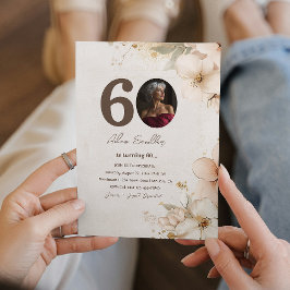 60. Geburtstagsparty und Einladungen für Blume