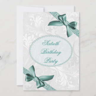 60. Geburtstagsparty von Damask und Bows Einladung