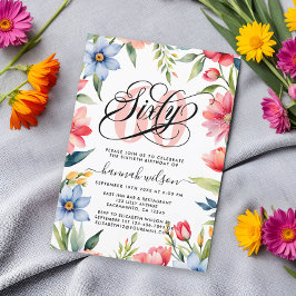 60. Geburtstagsparty Wasserfarben Foto Einladung