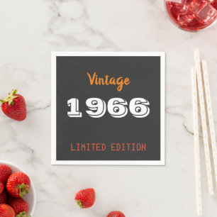 60. Geburtstagspartynapkins – Vintage 1966 Schwarz Serviette