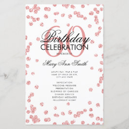 60. Geburtstagsprogramm Rose Gold Glitzer mit Menü