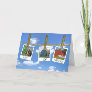 60. Geburtstagsställe und Aufnahmen von Traktoren Karte