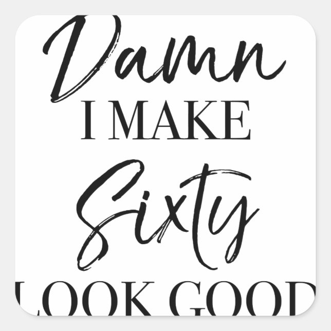 60. Geburtstagsstärke Quadratischer Aufkleber (Vorderseite)