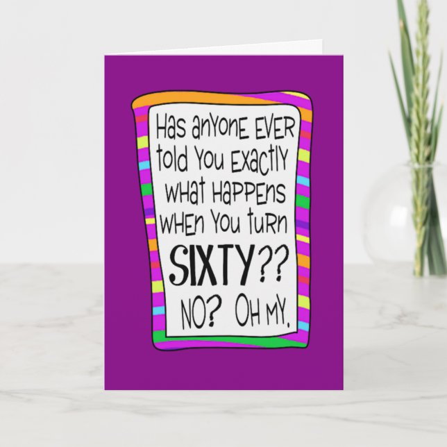 60. GEBURTSTAGSÜBERRASCHUNG KARTE (Vorderseite)