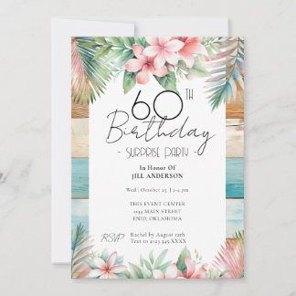 60. Geburtstagsüberraschung Party Tropical Einladung