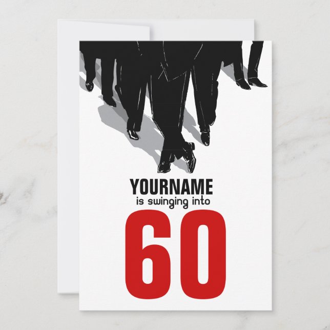 60. Geburtstagswingers-Ratten-Satz-Party Einladung (Vorderseite)